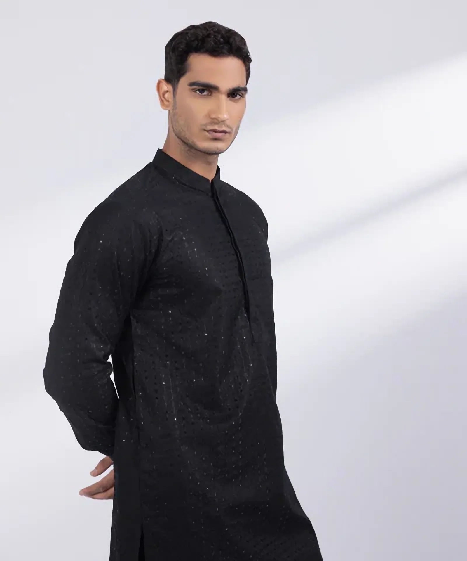 Schiffli Embroidered Cotton Suit