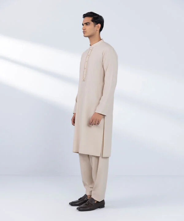 Embroidered Viscose Blended Suit - Regular Fit