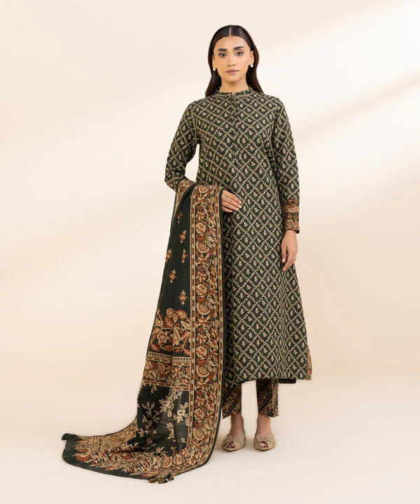 3 Piece - Printed Light Khaddar Suit