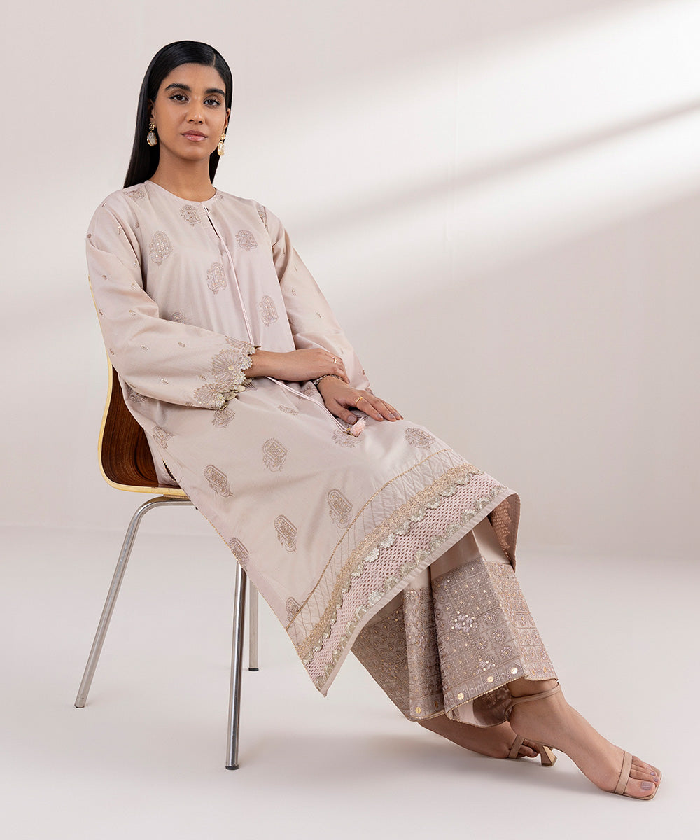 Embroidered Zari Lawn Shirt