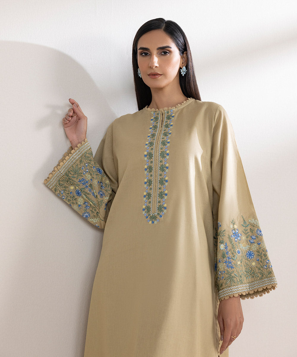 Embroidered Cotton Linen Shirt