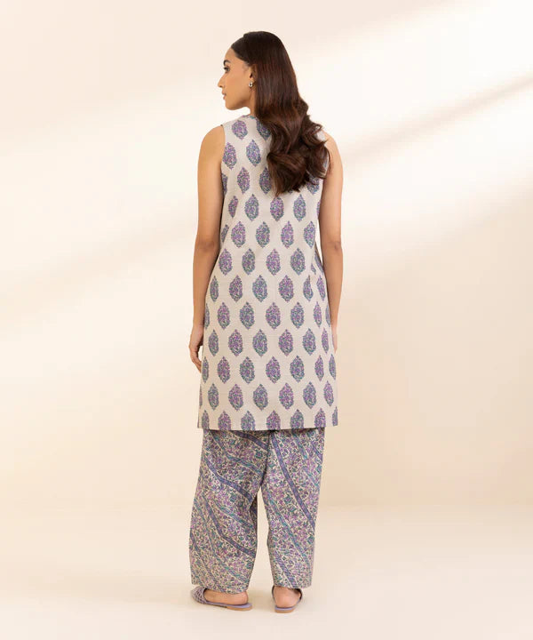 2 Piece - Embroidered Light Khaddar Suit