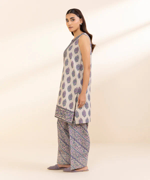 2 Piece - Embroidered Light Khaddar Suit