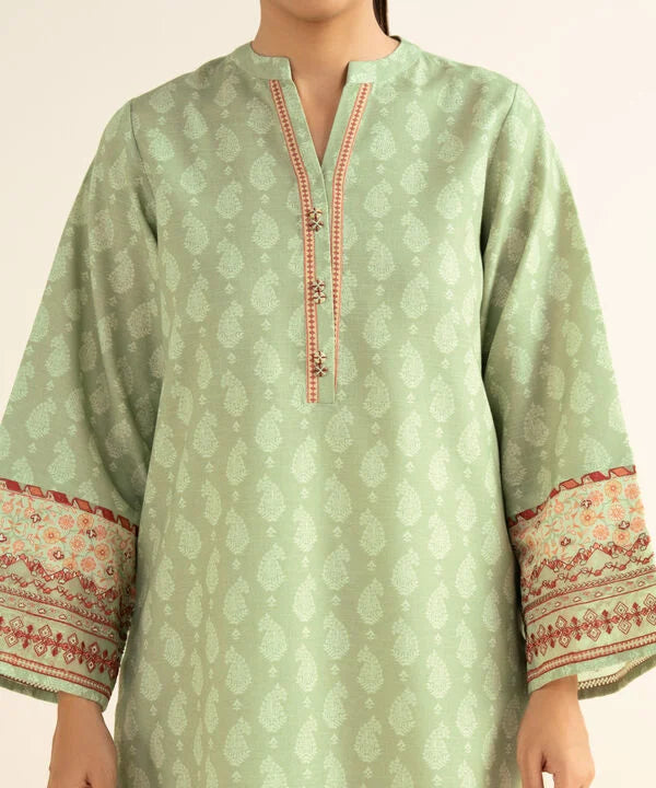 2 Piece - Embroidered Light Khaddar Suit