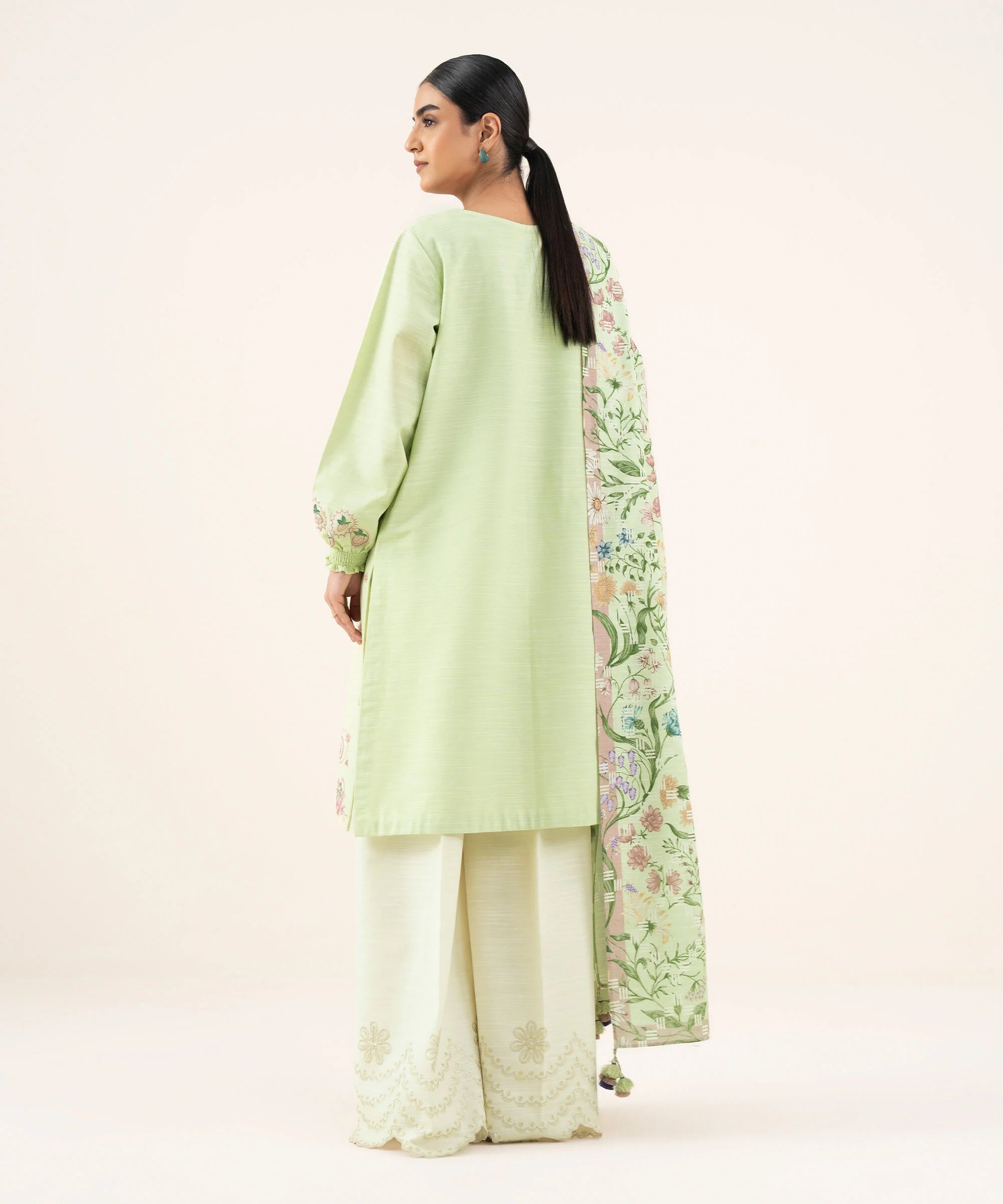 2 Piece - Embroidered Khaddar Suit