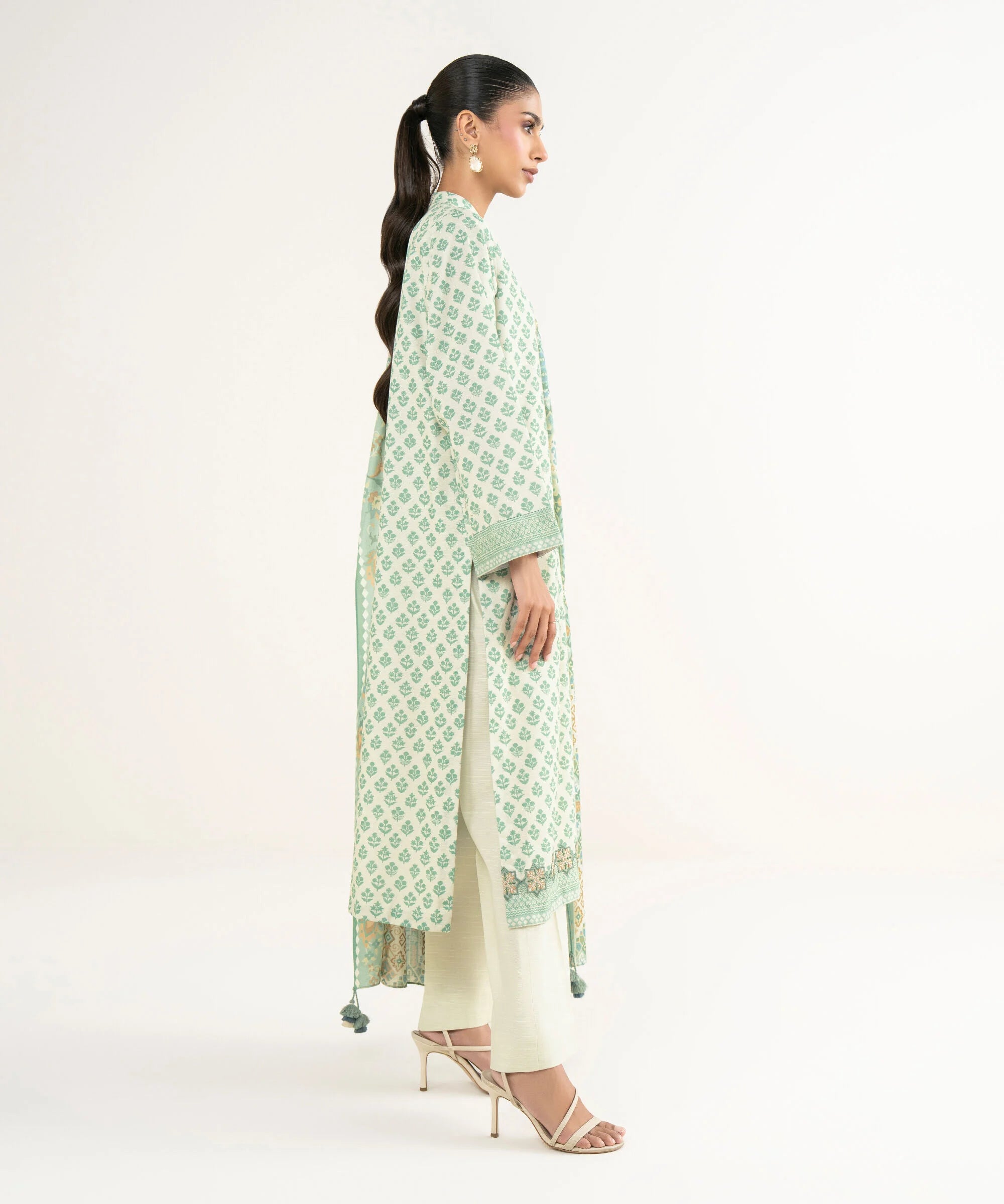 2 Piece - Embroidered Light Khaddar Suit