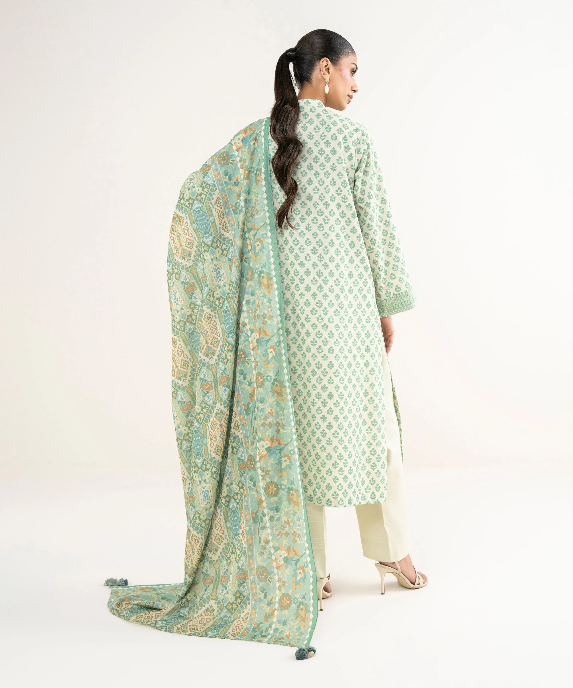 2 Piece - Embroidered Light Khaddar Suit