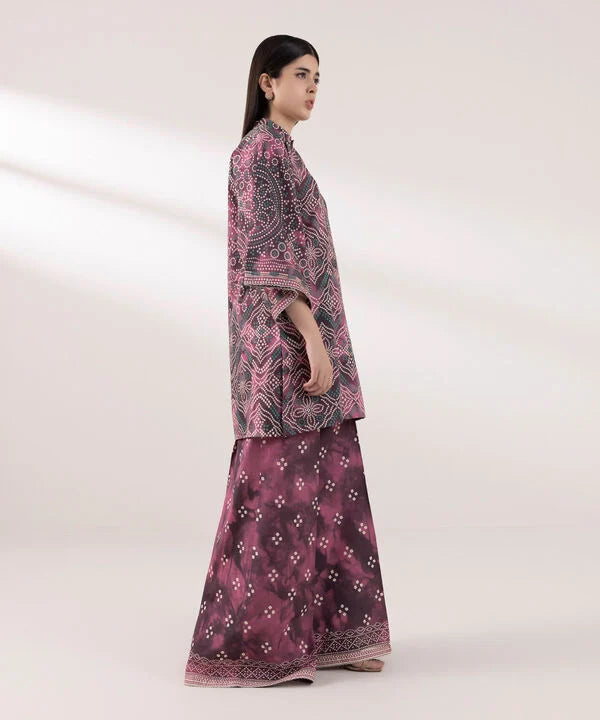 Printed Cambric Flared Pants