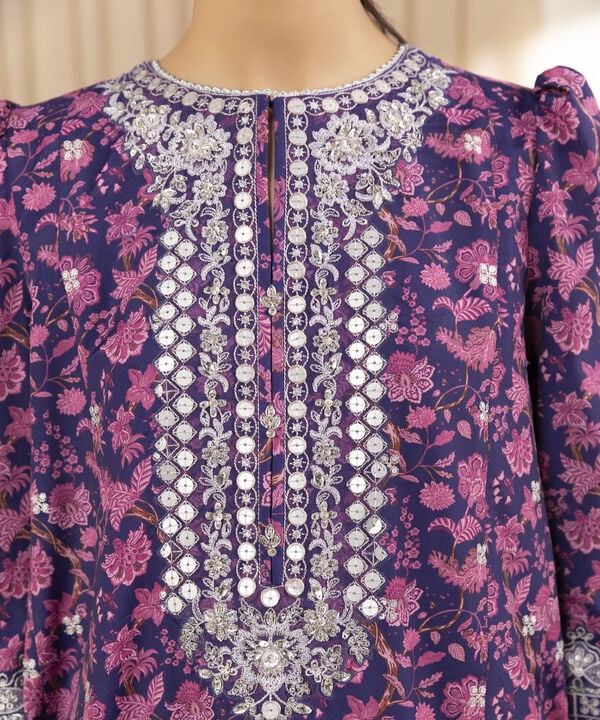 3 Piece - Embroidered Silk Suit
