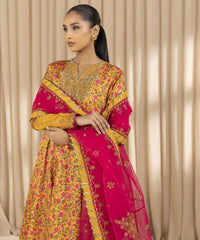3 Piece - Embroidered Satin Suit