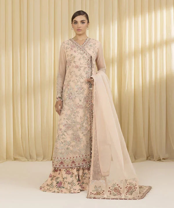 3 Piece - Embroidered Organza Suit