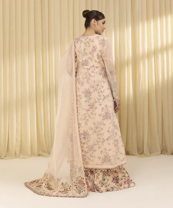 3 Piece - Embroidered Organza Suit