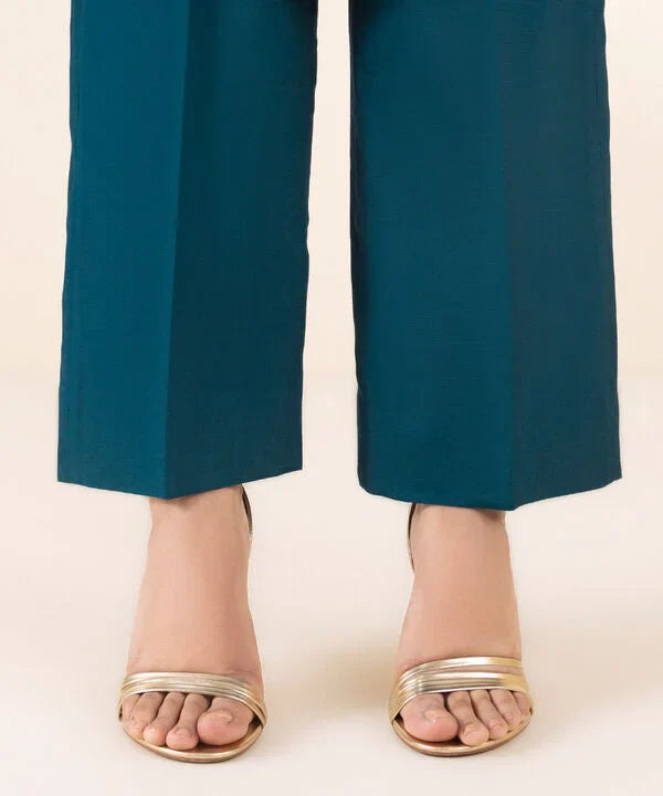 3 Piece - Embroidered Raw Silk Suit