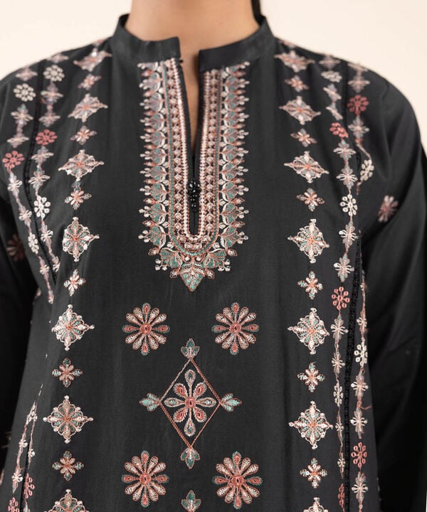 3 Piece - Embroidered Crosshatch Suit