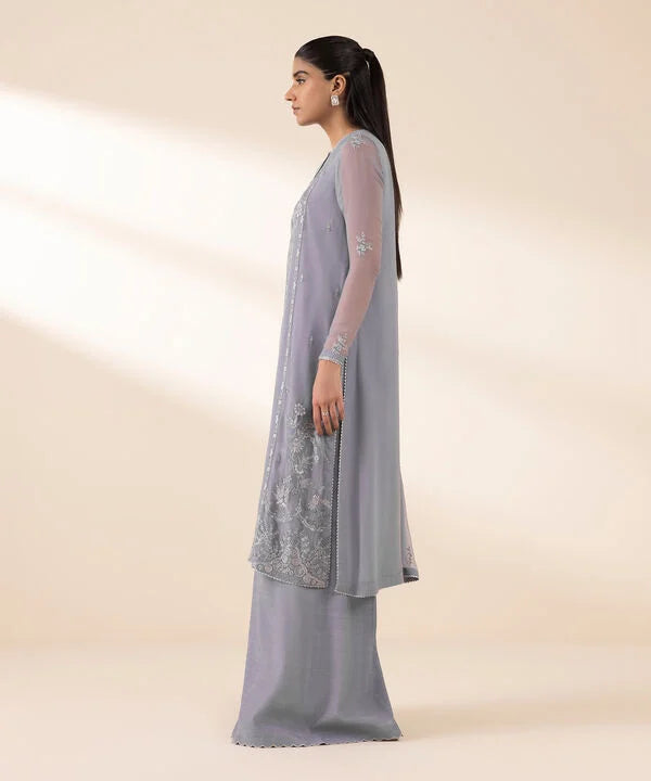 3 Piece - Embroidered Chiffon Suit