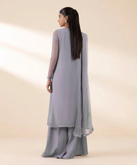 3 Piece - Embroidered Chiffon Suit