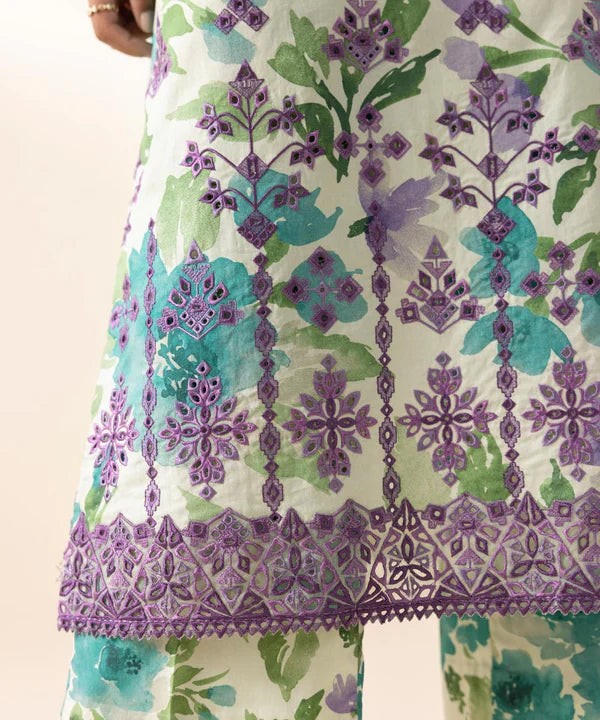 3 Piece - Embroidered Cambric Suit