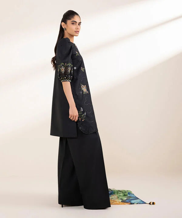 3 Piece - Embroidered Cotton Suit