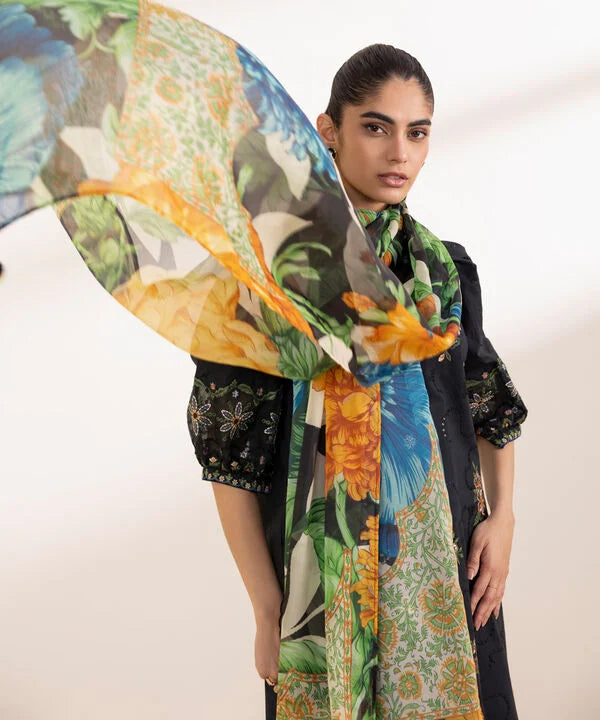 3 Piece - Embroidered Cotton Suit