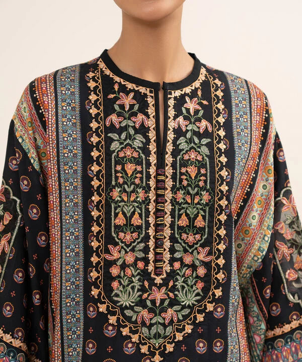 3 Piece - Embroidered Arabic Lawn Suit