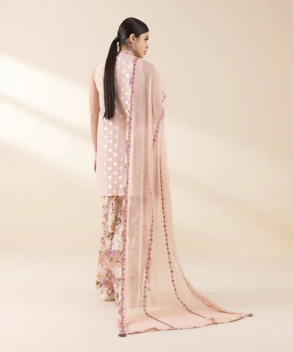 3 Piece - Embroidered Jacquard Suit