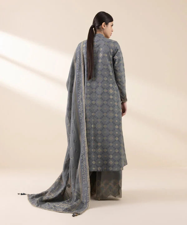 3 Piece - Embroidered Jacquard Suit