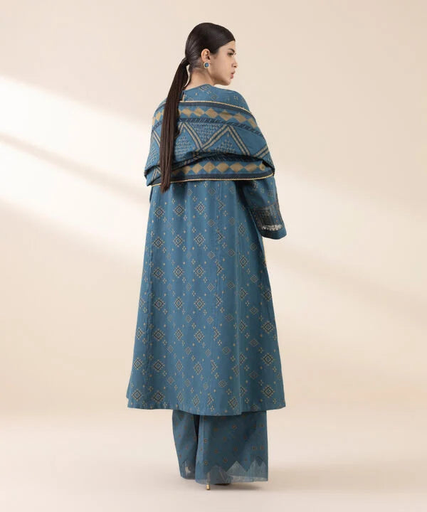 3 Piece - Embroidered Jacquard Suit