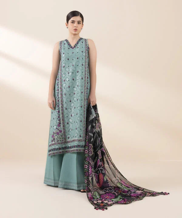 3 Piece - Embroidered Jacquard Suit