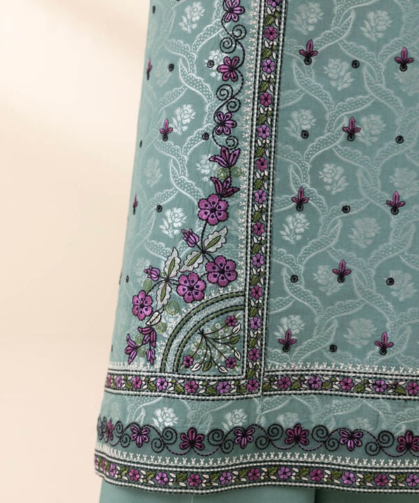 3 Piece - Embroidered Jacquard Suit
