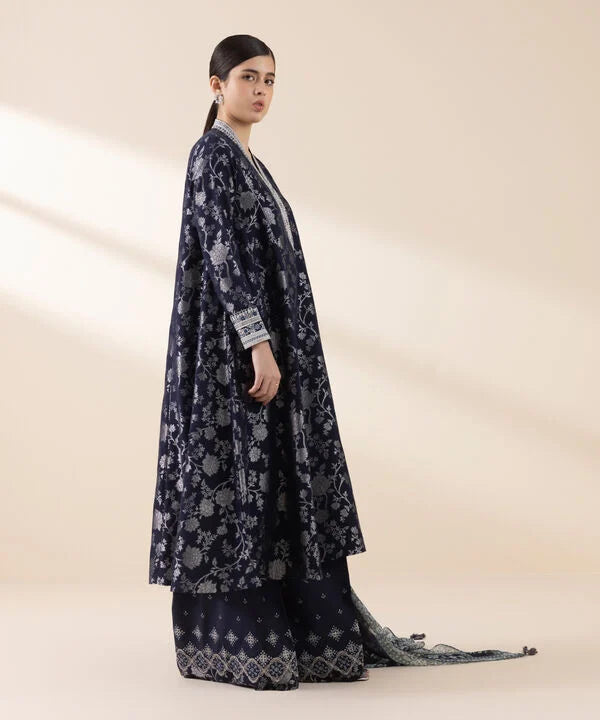 3 Piece - Embroidered Jacquard Suit