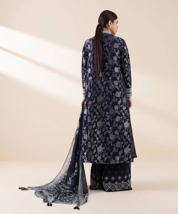 3 Piece - Embroidered Jacquard Suit