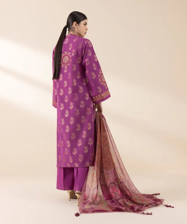 3 Piece - Embroidered Jacquard Suit
