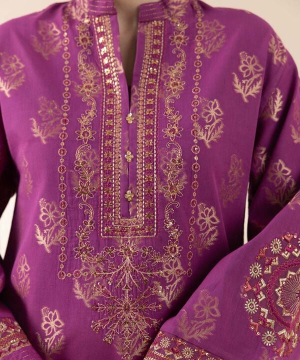 3 Piece - Embroidered Jacquard Suit