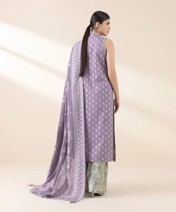 3 Piece - Embroidered Jacquard Suit