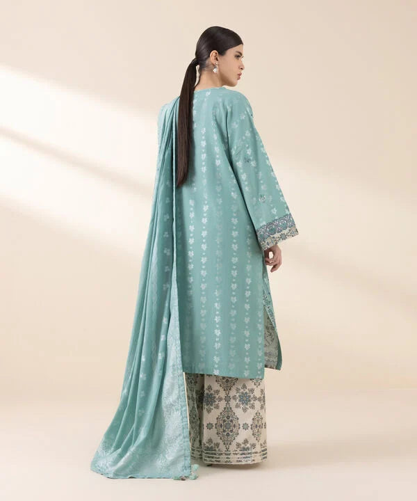 3 Piece - Embroidered Jacquard Suit