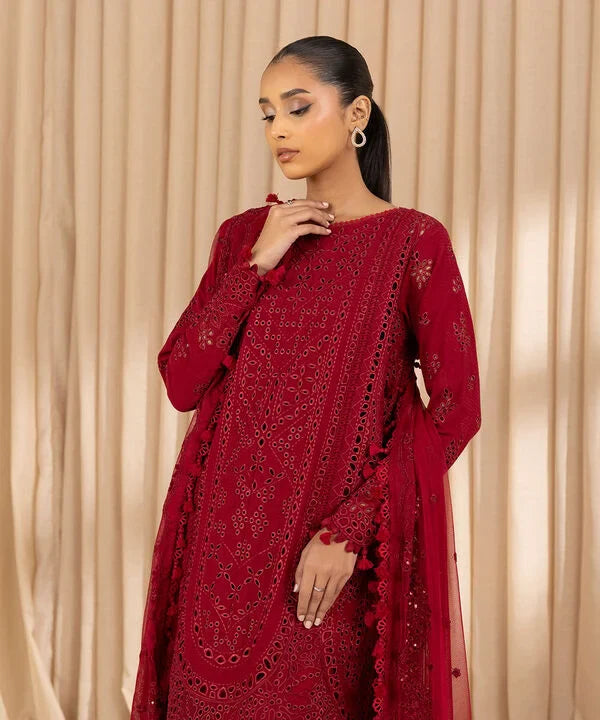 3 Piece - Embroidered Dobby Suit