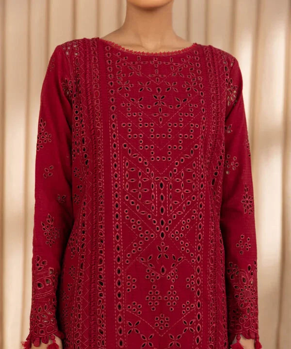 3 Piece - Embroidered Dobby Suit