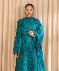 3 Piece - Embroidered Cotton Jacquard Suit
