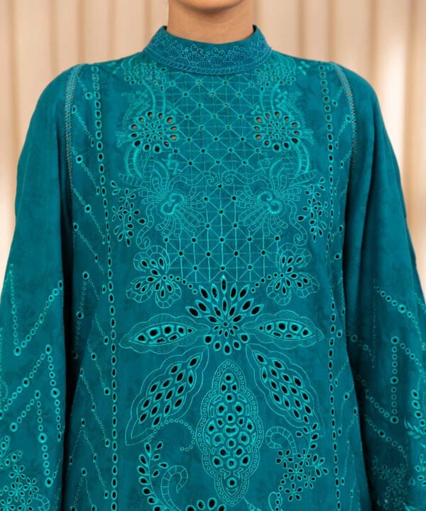 3 Piece - Embroidered Cotton Jacquard Suit
