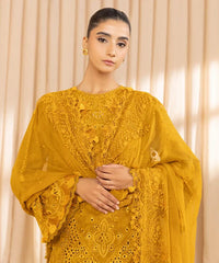 3 Piece - Embroidered Cotton Jacquard Suit