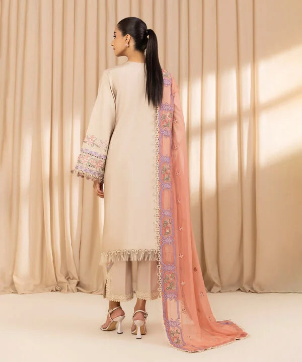 3 Piece - Embroidered Dobby Suit