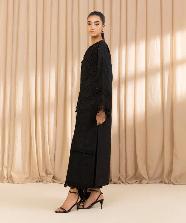 3 Piece - Embroidered Cotton Suit