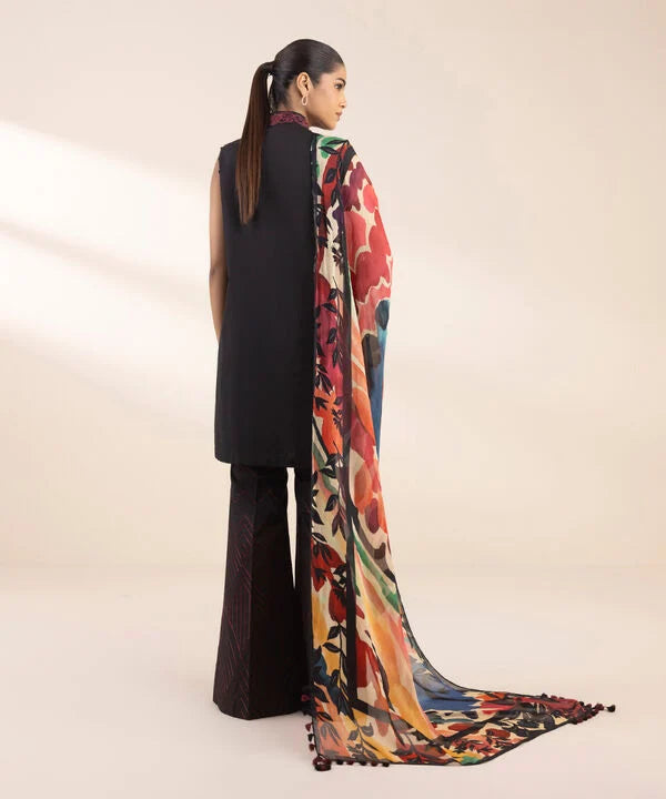 3 Piece - Embroidered Cotton Suit