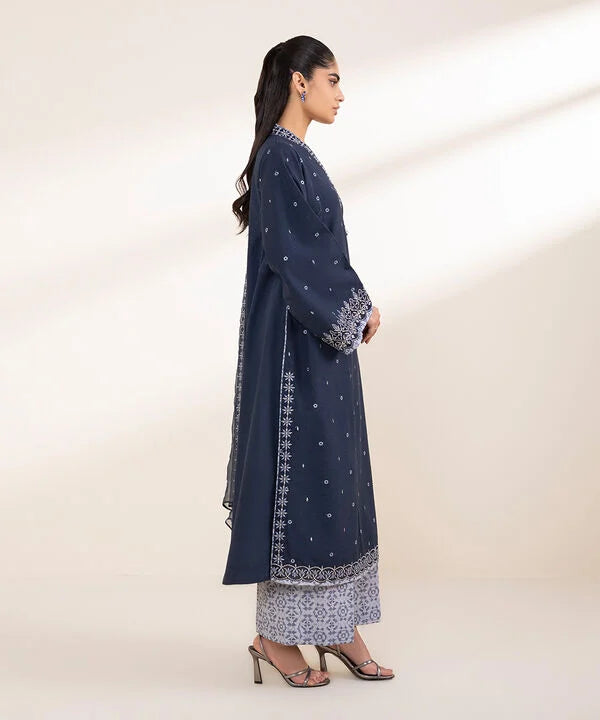 3 Piece - Embroidered Dobby Suit