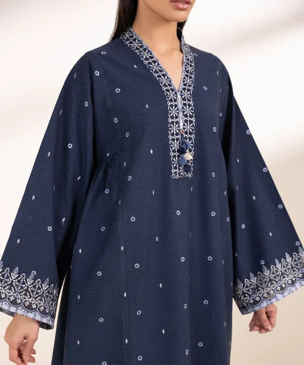 3 Piece - Embroidered Dobby Suit