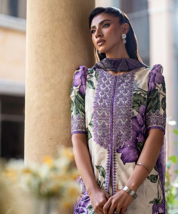 3 Piece - Embroidered Dobby Suit