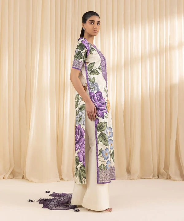 3 Piece - Embroidered Dobby Suit