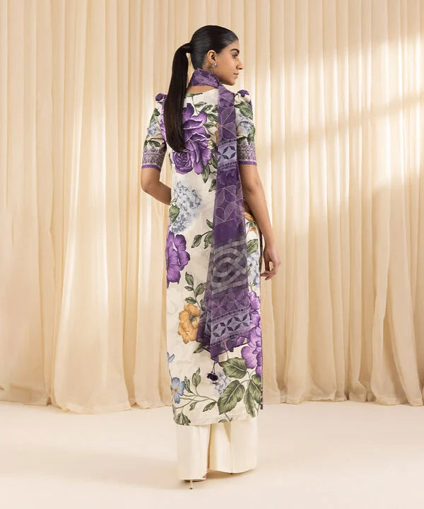 3 Piece - Embroidered Dobby Suit