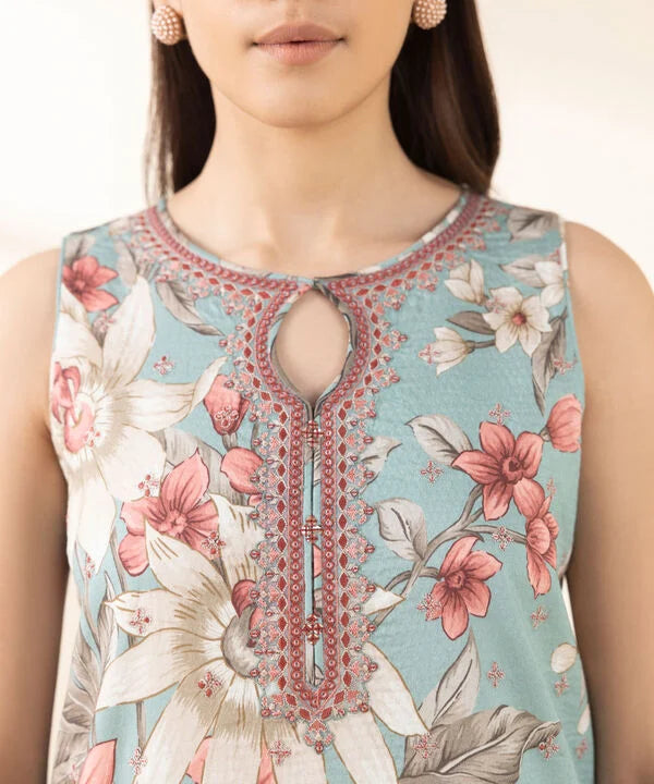 3 Piece - Embroidered Dobby Suit