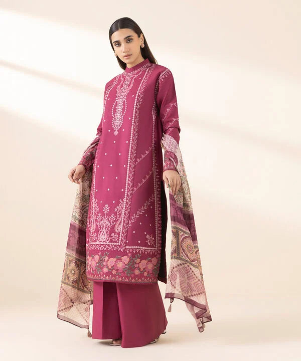 3 Piece - Embroidered Cotton Suit